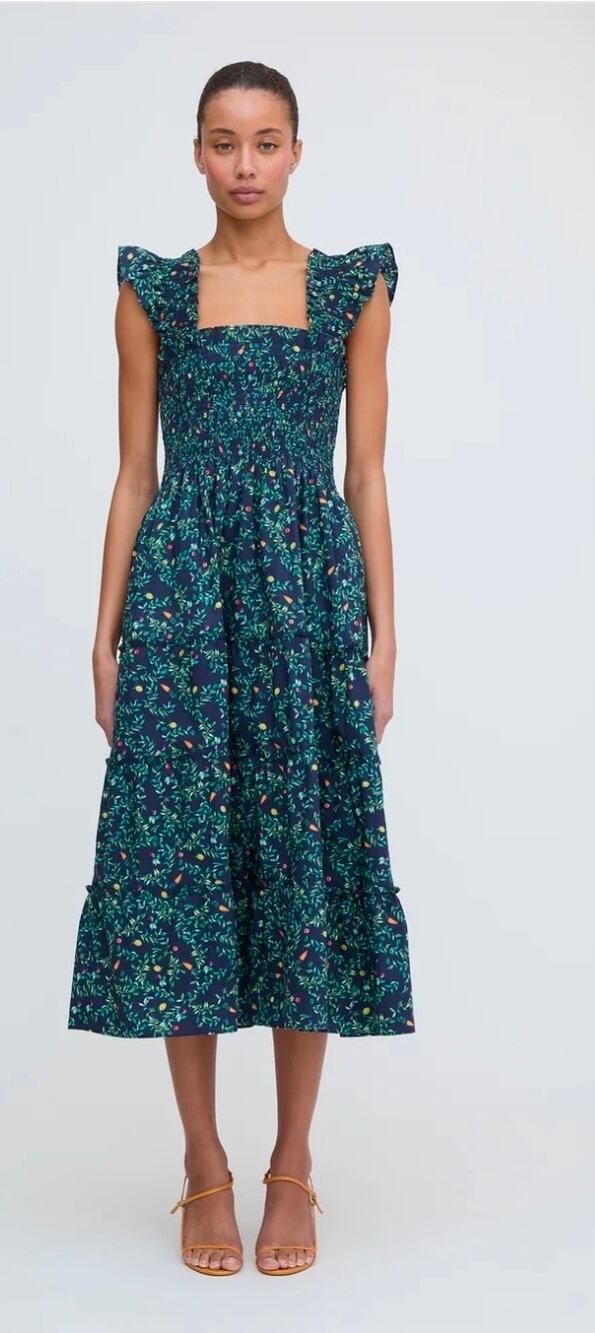 The Ellie Nap Dress by Hill House Home Midnight Garden Poplin sz XS $178